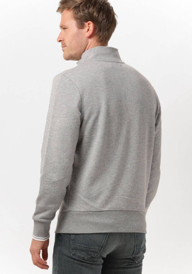 Fred Perry Lichtgrijze Sweater Half Zip Sweatshirt