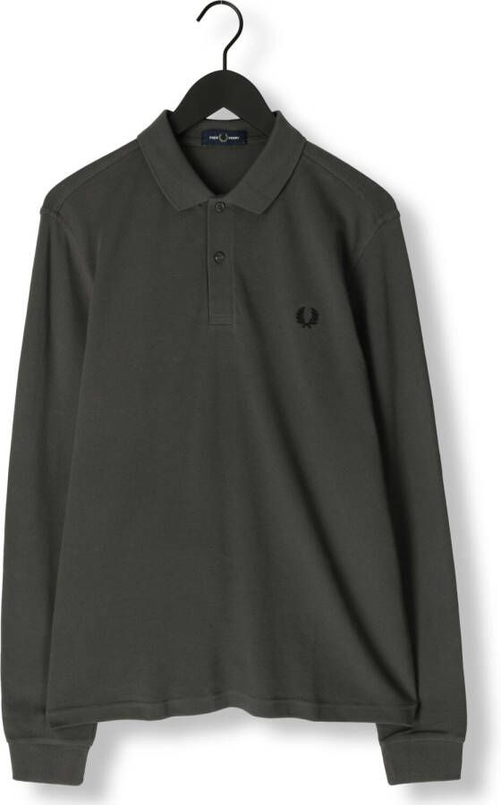 FRED PERRY Heren Polo's & T-shirts Long Sleeve Plain Shirt Olijf