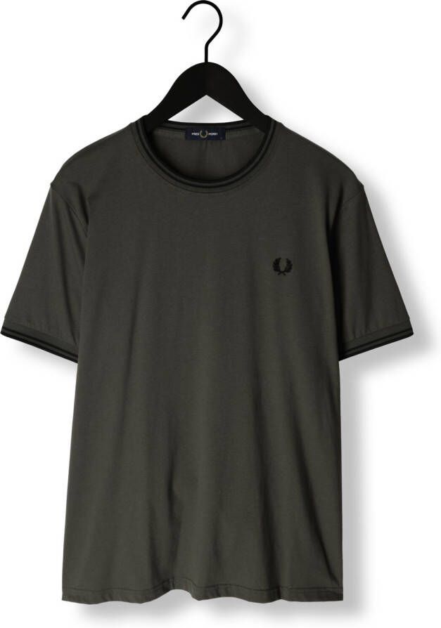 FRED PERRY Heren Polo's & T-shirts Twin Tipped T-shirt Olijf