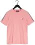 Fred Perry Roze T-shirt Taped Ringer T-shirt - Thumbnail 3