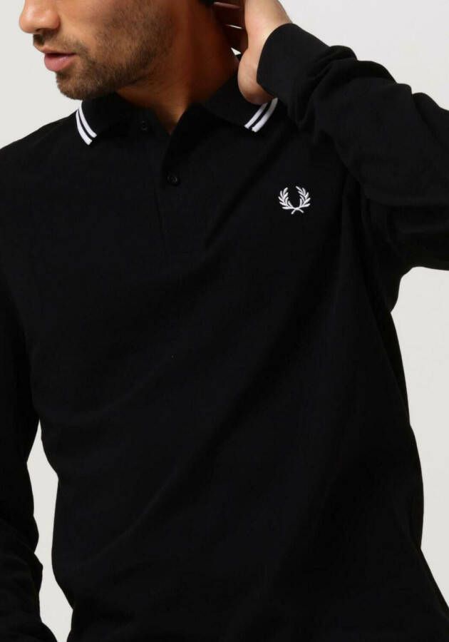 FRED PERRY Heren Polo's & T-shirts Ls Twin Tipped Shirt Zwart
