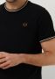 FRED PERRY Heren Polo's & T-shirts Twin Tipped T-shirt Zwart - Thumbnail 3