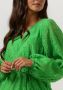 Freebird semi-transparante jurk Xeni-V met bladprint en ruches groen - Thumbnail 4