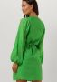 Freebird semi-transparante jurk Xeni-V met bladprint en ruches groen - Thumbnail 6