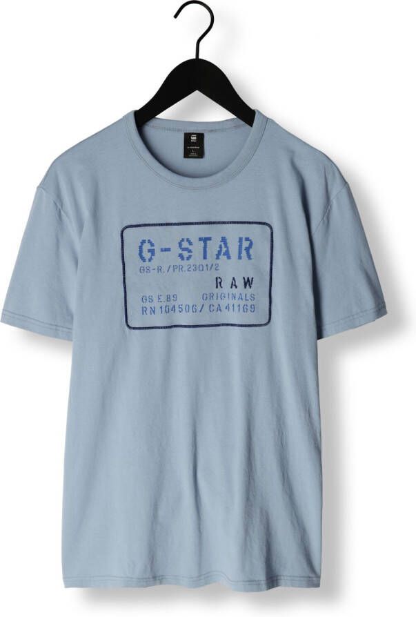 G-Star Raw Lichtblauwe T-shirt Applique Multi Technique R T