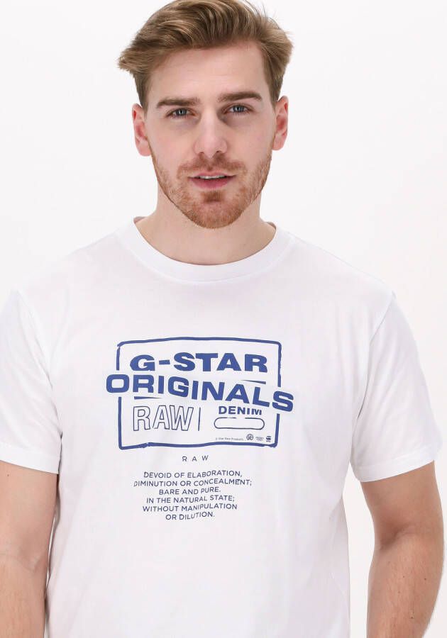 G-Star Raw Witte T-shirt Originals Logo R T