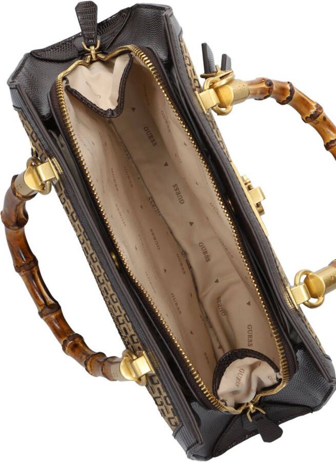 Guess Bruine Handtas Stephi Bamboo Satchel