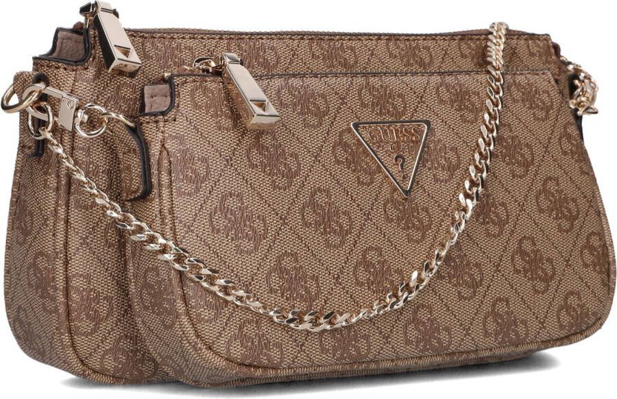 Guess Camel Schoudertas Noelle Dbl Pouch Crossbody