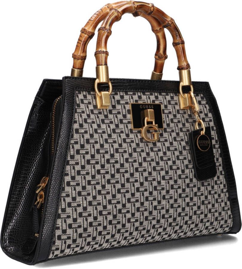 Guess Zwarte Handtas Stephi Bamboo Satchel