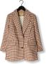 JOSH V geruite rechtvallende blazer Marlot met wol lichtbruin - Thumbnail 4