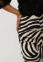 JANSEN Amsterdam high waist flared broek Perth met zebraprint zwart beige - Thumbnail 3