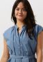 Knit-ted Geruite Midi Jurk Lichtblauw Blue Dames - Thumbnail 2