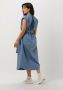Knit-ted Geruite Midi Jurk Lichtblauw Blue Dames - Thumbnail 4