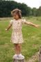 Koko Noko jurk met all over print en ruches ecru lila geel Meisjes Viscose Ronde hals 140 - Thumbnail 3