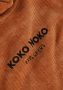 Koko Noko velours jurk met tekst camel Bruin Tekst 110 - Thumbnail 2