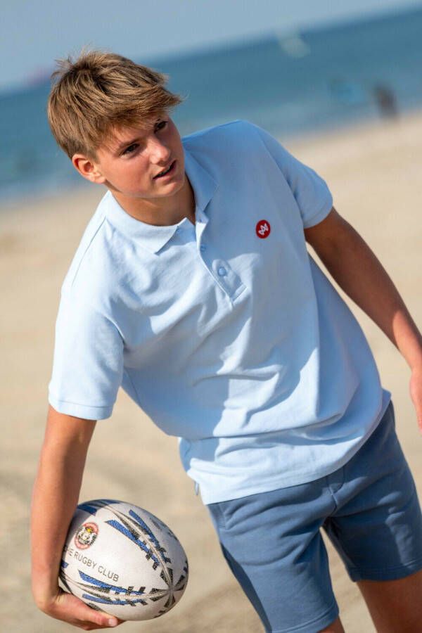 KRONSTADT Jongens Polo's & T-shirts Albert Organic recycled Polo Lichtblauw