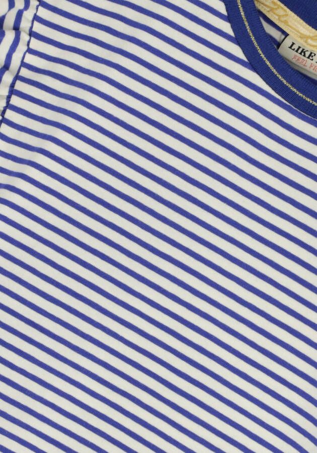 LIKE FLO Meisjes Tops & T-shirts Stripe Jersey Ruffle Tee Blauw wit Gestreept