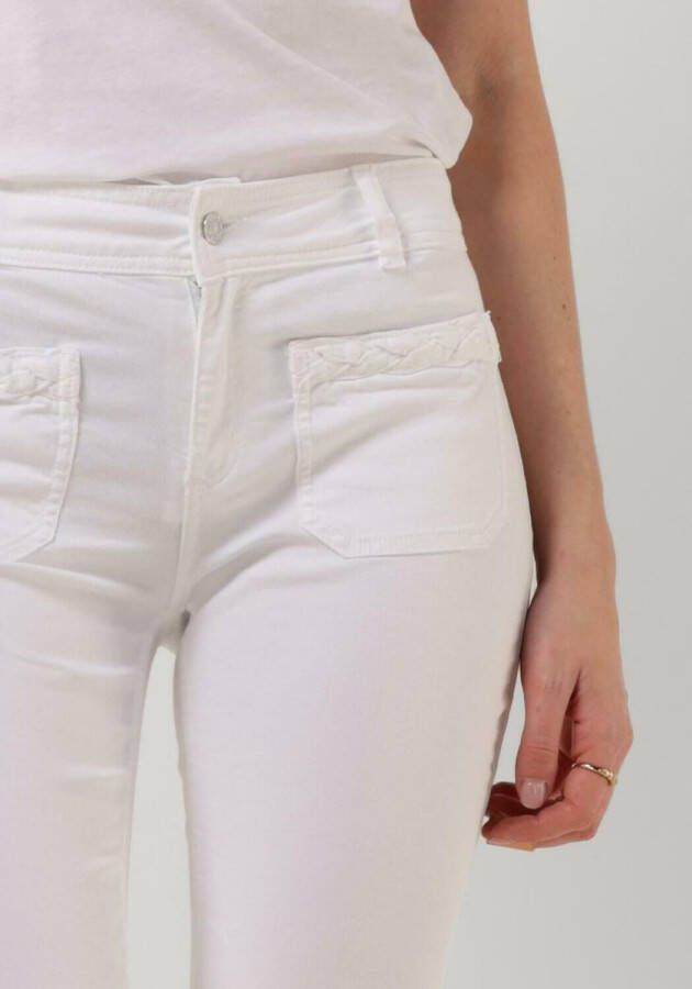 Liu Jo Witte Flared Jeans Pant.zampetta Braid H.w.