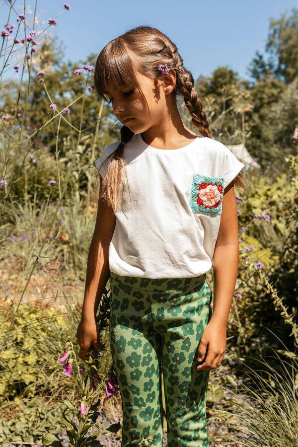LOOXS Meisjes Tops & T-shirts T-shirt With Crochet Patch Ecru