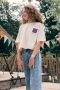 LOOXS Meisjes Tops & T-shirts Oversized Crop T-shirt Gebroken Wit - Thumbnail 3