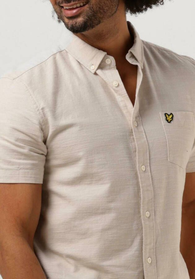 LYLE & SCOTT Heren Overhemden Cotton Slub Short Sleeve Shirt Gebroken Wit