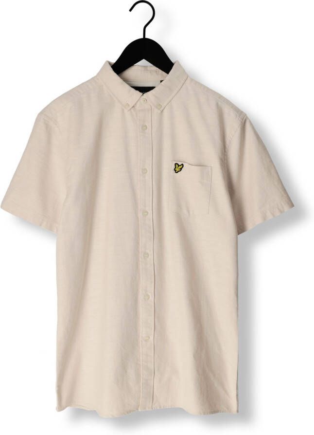 LYLE & SCOTT Heren Overhemden Cotton Slub Short Sleeve Shirt Gebroken Wit