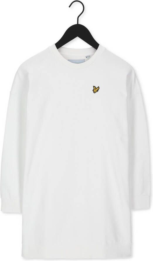 Lyle & Scott Witte Mini Jurk Sweattshirt Dress