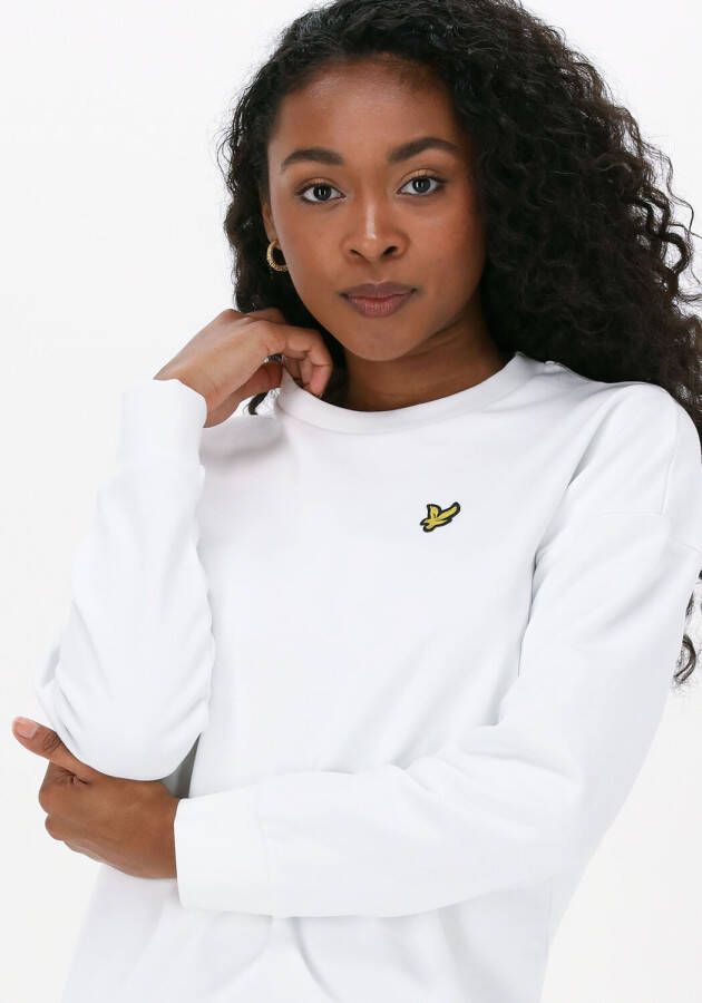 Lyle & Scott Witte Mini Jurk Sweattshirt Dress