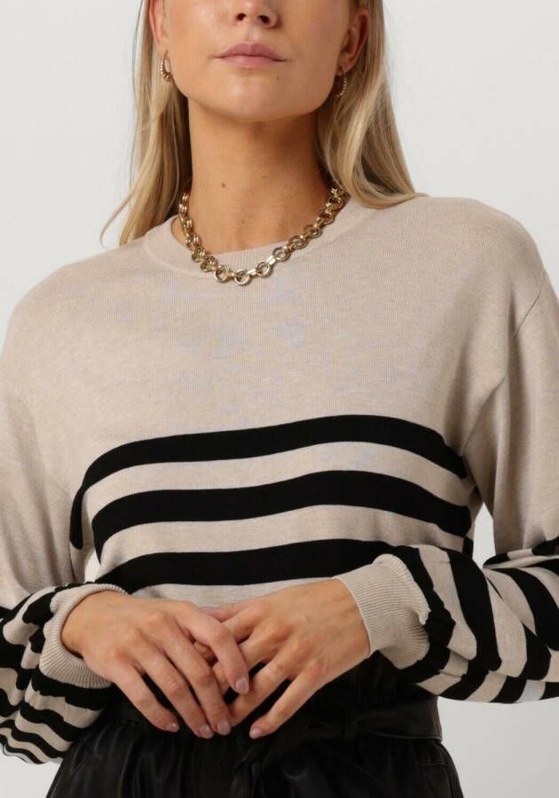 MINUS Dames Truien & Vesten Perla Striped Knit Pullover Beige