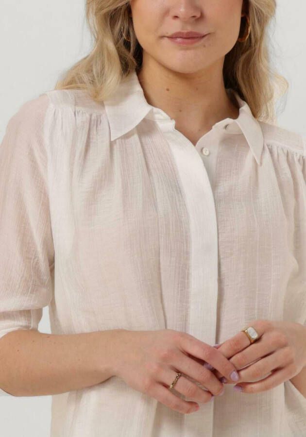 MINUS Dames Blouses Aneda 3 4 Sleeve Shirt Gebroken Wit