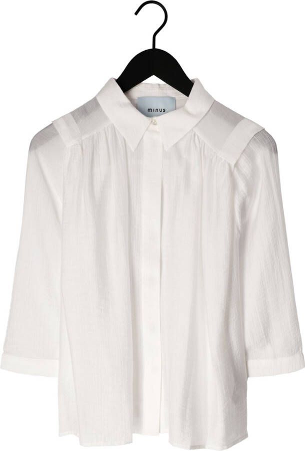 MINUS Dames Blouses Aneda 3 4 Sleeve Shirt Gebroken Wit
