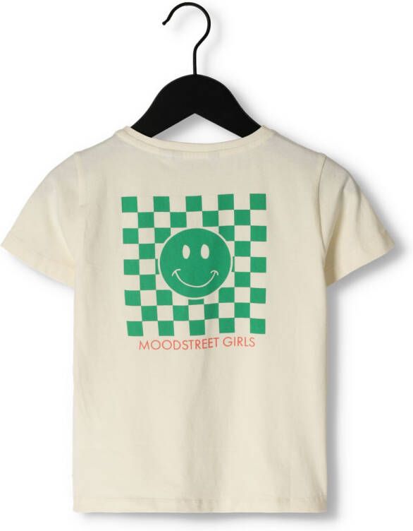 Moodstreet Gebroken Wit T-shirt With Chest And Back Print
