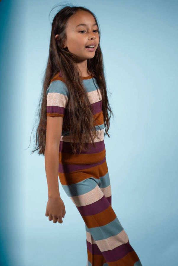 MOODSTREET Meisjes Tops & T-shirts Fine Knitted Striped Top Groen - Foto 2