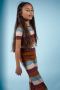 MOODSTREET Meisjes Tops & T-shirts Fine Knitted Striped Top Groen - Thumbnail 2