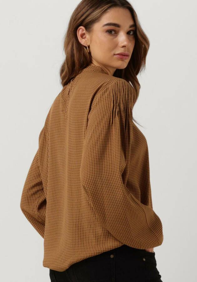 MOS MOSH Dames Blouses Fina Pepita Blouse Bruin