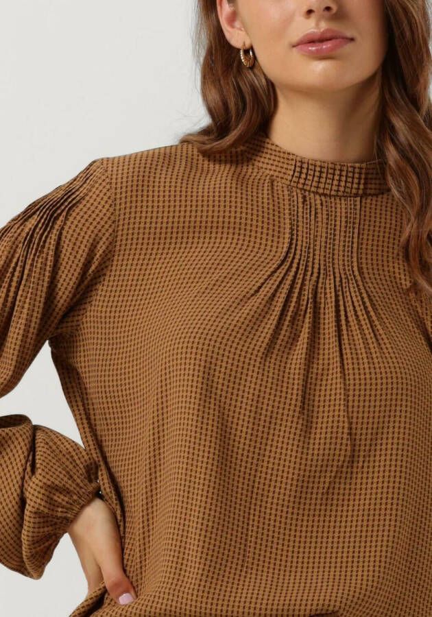 MOS MOSH Dames Blouses Fina Pepita Blouse Bruin