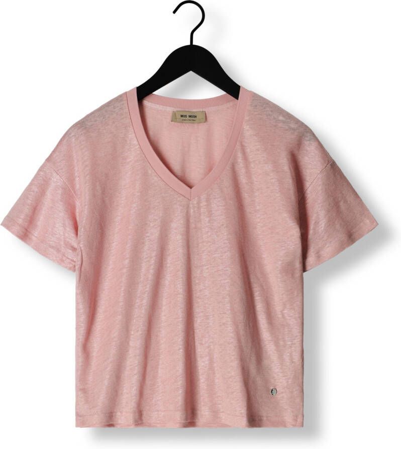 MOS MOSH Dames Tops & T-shirts Casa V-ss Foil Tee Roze