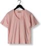 MOS MOSH Dames Tops & T-shirts Casa V-ss Foil Tee Roze - Thumbnail 4