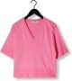 MSCH COPENHAGEN Dames Tops & T-shirts Mscheslina Rachelle 2 4 V Neck Pullover Roze - Thumbnail 3