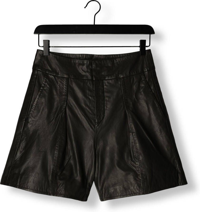 MY ESSENTIAL WARDROBE Dames Broeken 12 The Leather Shorts Zwart
