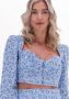 NA-KD Dames Blouses Organic Gathered Detail Long Sleeve Blouse Blauw - Thumbnail 4