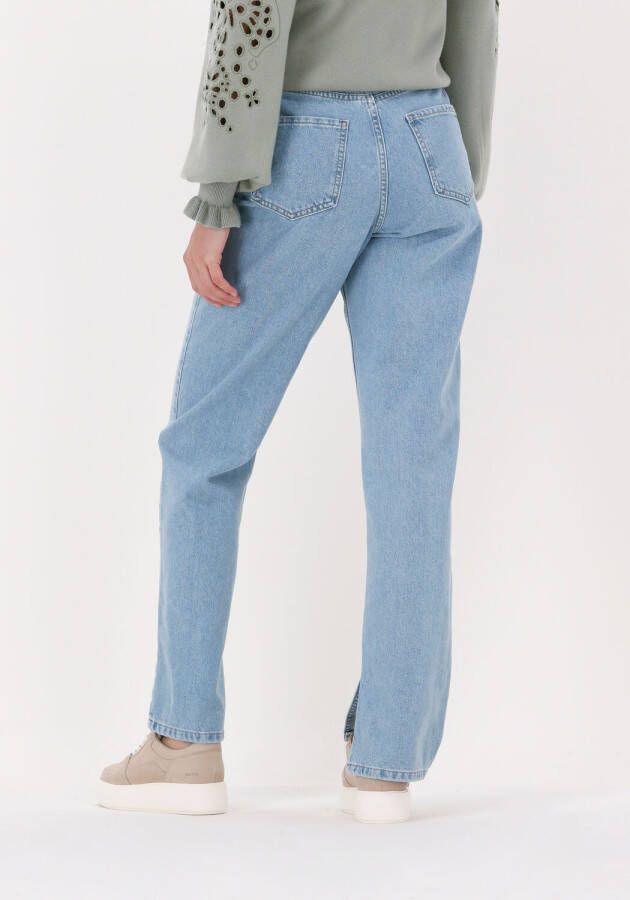 NA-KD Dames Jeans High Waist Side Slit Denim Lichtblauw