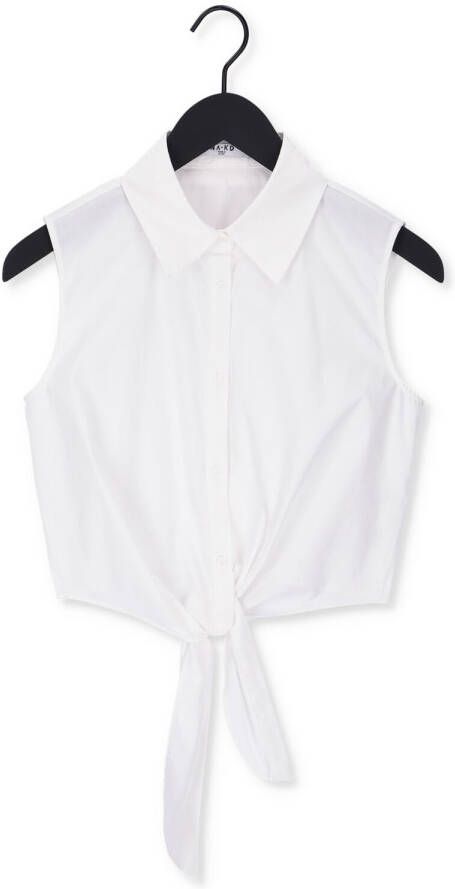 NA-KD Dames Tops & T-shirts Front Knot Sleeveless Shirt Wit