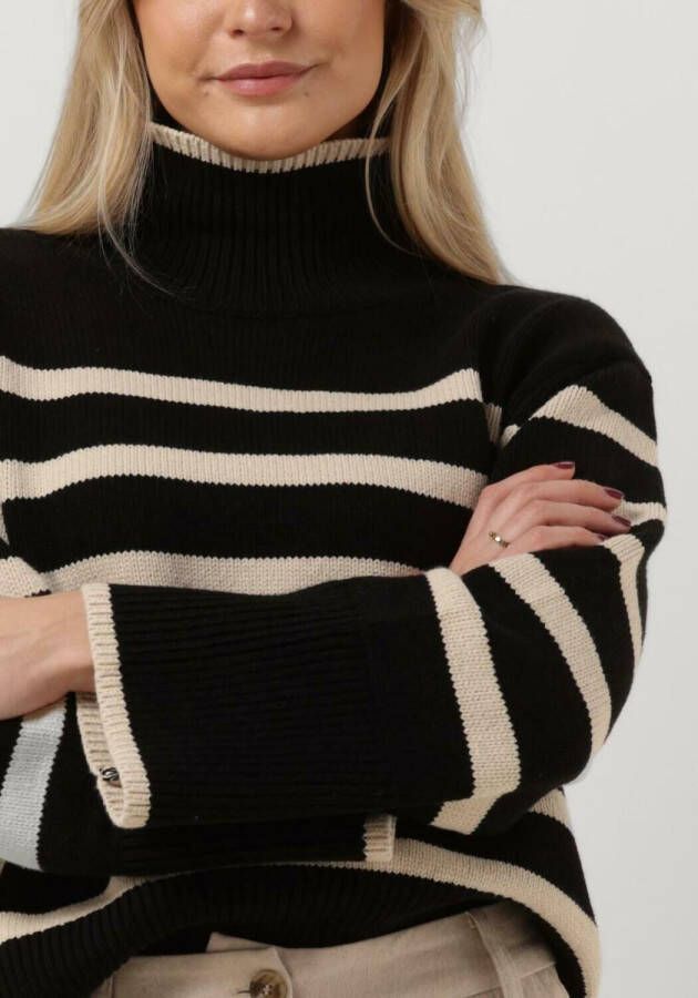 NEO NOIR Dames Truien & Vesten Fanning Stripe Knit Blouse Zwart