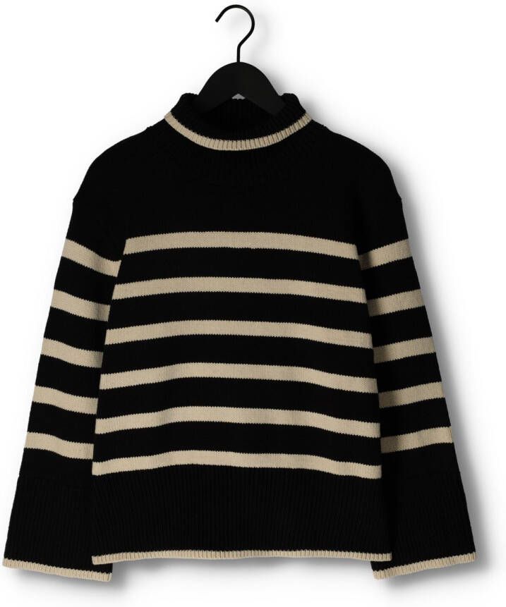 NEO NOIR Dames Truien & Vesten Fanning Stripe Knit Blouse Zwart