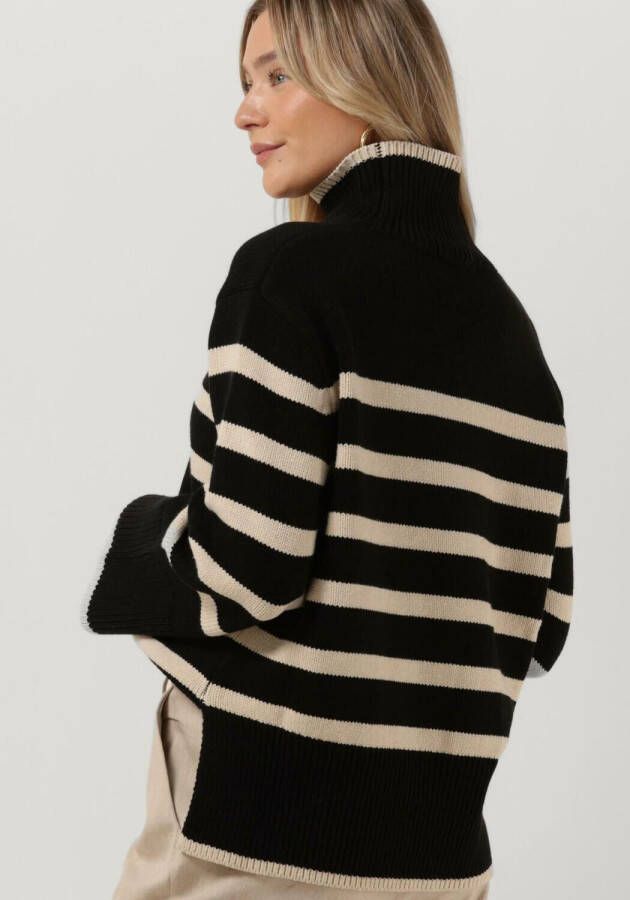 NEO NOIR Dames Truien & Vesten Fanning Stripe Knit Blouse Zwart