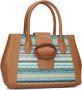Noa Harmon Kameel Handtas met Raffia Detail Multicolor Dames - Thumbnail 2
