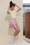 NONO jurk Melany van gerecycled polyester roze lichtgeel - Thumbnail 4
