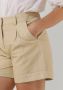 NOTES DU NORD Dames Broeken Georgina Leather Shorts Creme - Thumbnail 3