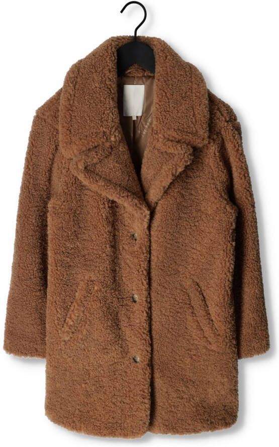 NOTRE-V Dames Jassen Teddy Coat Short Camel
